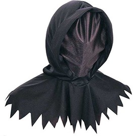 Rubie's mens Deluxe Hidden Face Hood, Black on Black Party Supplies, Multicolor, One Size US