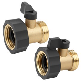 2PCS Garden Hose Shut Off Valve, Heavy Duty 3/4 Brass Shutoff Valve for Garden Hose, Water Hose Shut Off Valve for Household Cleaning