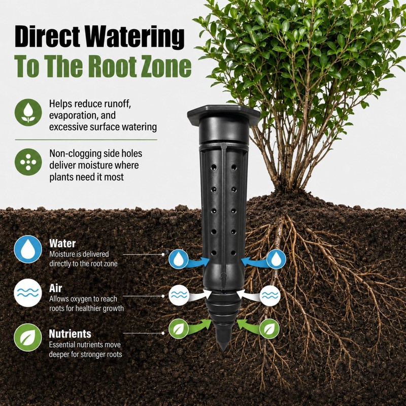 6 Pack Tree Watering Stakes Deep Root Irrigation Spike, 8