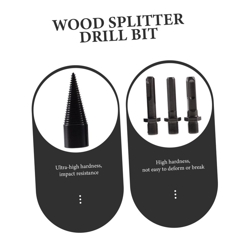 SHINEOFI 1 Set Firewood Drill Bit Set Wood Splitter Kit
