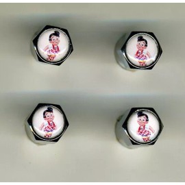 Big Boy Bob's Big Boy 4 Chrome Plated Brass Tire Valve Caps Car or Bike Golf Carts