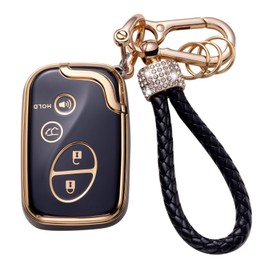 Gematay for Lexus Key Fob Cover with Keychain Lanyard, Soft TPU Key Fob Protector Shell Compatible with Lexus GX460 RX350 ES350 IS250 GX460 LX570 IS350 GS430 is-C is-F Smart Key Case