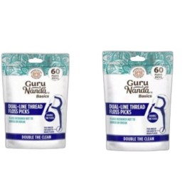 Guru Nanda Floss Picks Basics Double The Floss 2 Packs Of 60 Beauty Smile Health
