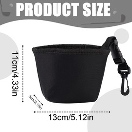 Lyreh Golf Reinigungstasche, Tragbar Wasserdichter Golf Innenschuh Schläger und Ballreiniger mit Abnehmbarem Clip Outdoor Sportzubehör für Golfer (Schwarz)