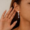 Lansora Silver Dangle Earrings for Women Dainty Charm Long Dangling