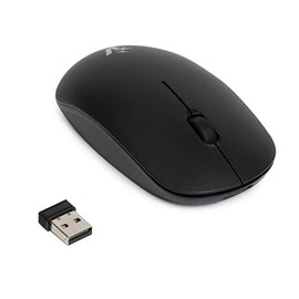 Vultech MW-08 Optische Wireless Maus 1600 DPI Kabellos, 2,4 GHz mit integriertem Akku, geräuscharmer klick, beidhändig, für Notebook/PC/Laptop/MacBook, Schwarz