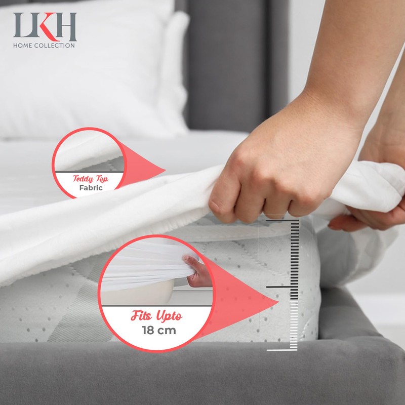 LKH Water Proof Mattress Protector - Hypoallergenic, Noiseless, Breathable, Deep