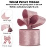 Pink Christmas Velvet Wired Ribbon for Gift Wrapping, Velvet Ribbon