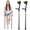 Forearm Crutches for Adults,Open Cuff,Handle with Light Reflector,Foldable and Height-Adjustable