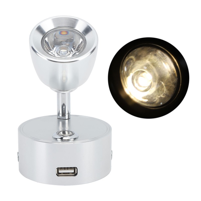 RV Reading Light LED Indoor Bedside Lamp Boat Yacht USB