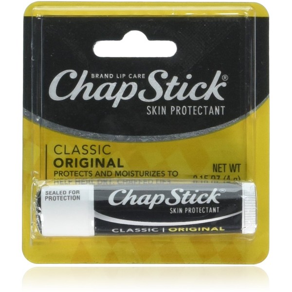 ChapStick Classic Original Skin Protectant / Sunscreen SPF 4, 0.15 Oz (Pack of 12)