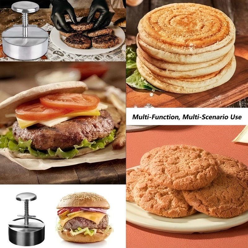 Kmandaovirex Hamburger Press Patty Maker,304 Stainless Steel Burger Press Patty