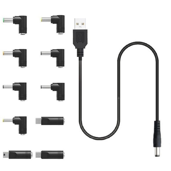 USB to DC 5V Power Cord, 5FT Universal DC 5.5x2.1mm
