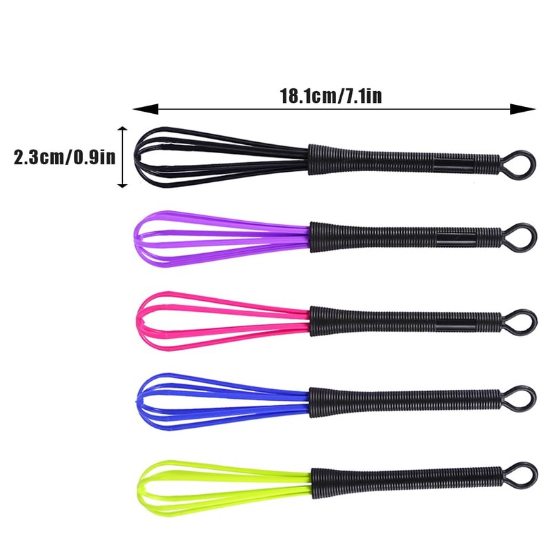 Plastic Whisk Set, 5Pcs Mini Hair Dye Cream Stirrer Kitchen