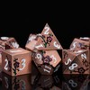 Maywin Purple & Red DND Metal Dice, 7PCS Aluminum Dice