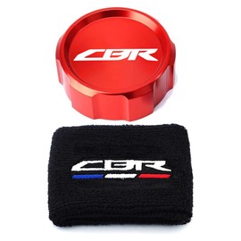MOWOK Fit For 600RR 1000RR 600 RR 2007-2026 1000 RR Motorcycle CNC aluminium alloy Front Brake Fluid Reservoir Protection Cover and Reservoir cap sock (Black)