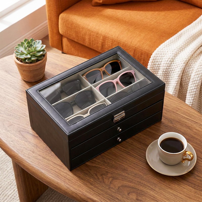 Nicunom 18 Slots Sunglasses Organizer Collector Eyeglasses Sunglass Glasses Storage