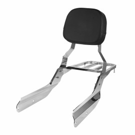Harvards Chrome Sissybar Backrest with Luggage Rack Fits for Honda VTX 1300 1800 N/R/S Models 2002-2008