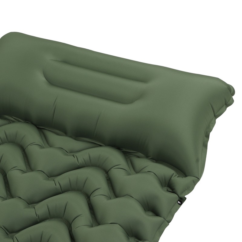 Inflatable Camping Sleeping Pad Green Leakproof Waterproof Portable Outdoor Camping