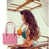 Small Rubber Beach Tote Bag, Open Top Portable Outdoor Travel
