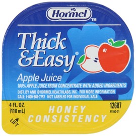 Hormel Drink Thick & Easy Apple Juice (Honey Consistency),Portion Control Cups 4 Fl Oz (Pack of 24)