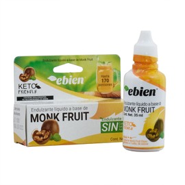 Ebien Monk Fruit Endulzante Líquido, 35ml Rinde hasta 170 tazas o porciones, sin calorías, keto