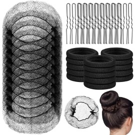 100pzs Red para Cabello, 50 pcs Ligas para Cabello, 50 pinzas En Forma de U, Red de Pelo Tejida, para Bailarinas de Ballet, Redecillas de Cocina Y Cobertores de Pelo