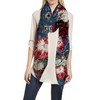 Lina & Lily Women's Scarf with Floral Pattern, A-Blue