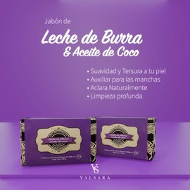 Jabón Facial, Pack de 5, Leche de Burra y Aceite de Coco