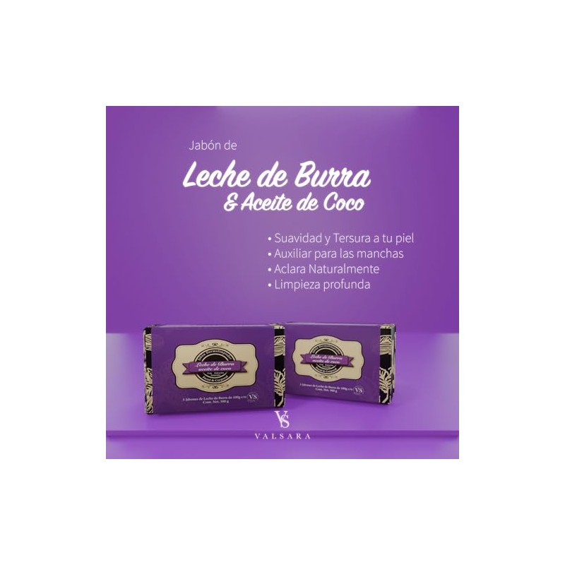 Jabón Facial, Pack de 5, Leche de Burra y Aceite