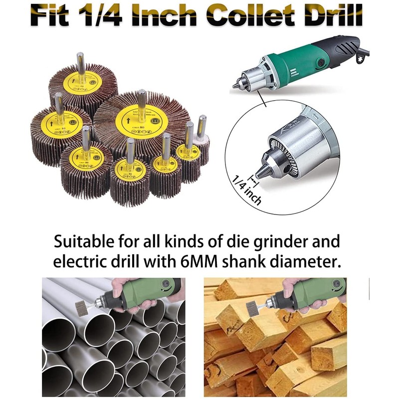 Utoolmart 80 Grits Flap Wheels, Abrasive Wheel 30mm Sanding Wheel