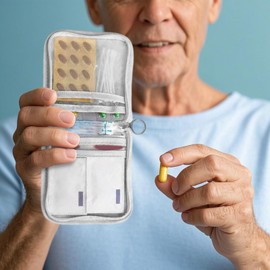 Pill Pouch, Pill Storage Bag with Zipper, Multifunctional Storage Organizer for Prescription Cosmetics Small Items Fish Oil