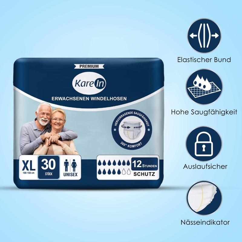 Incontinence Pants for Adults - 30 x Absorbent Nappy Pants