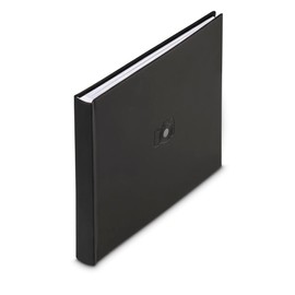 Hama Photo Album 28 x 24 cm (Photo Book with 50 White Pages, Photo Album for DIY and Gluing, Subtle Cover with Embossing) Black