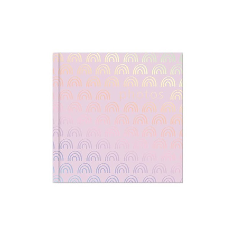 Pink Rainbow Design Photo Album Holds 200 Slip In Family