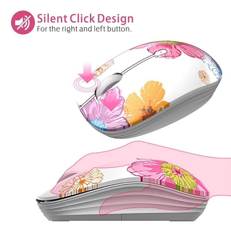 Uiosmuph M101 Wireless Mouse, PC Wireless Mouse, Cute Silent Wireless
