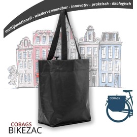 BikeZac Bicycle Bag Shopping Bag | Bicycle Shopping Bag | Luggage Carrier Bag Bicycle | Shopping Trolley Bag Reusable | Recycling Bag, black