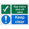 Seco Gas Mains Shut Off Valve Sign, 200mm x 150mm