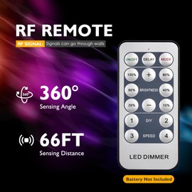 HRGXYUN Dimmer for LED Rope Light,Wireless Dimmer Remote and Controller with Memory Function, Ideal for Indoor Home, Cabinet, DIY
