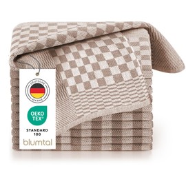 Blumtal Tea Towels Cotton 50 x 70 cm Set of 5 – Oeko-Tex Certified Kitchen Towels – Extremely Absorbent Tea Towels – Kitchen Towels Washable 95 °C – Tea Towel Brown