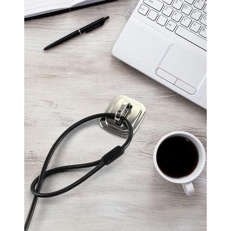 QWORK Laptop Cable Lock Anchor, 10 Pack Steel Desk Mount