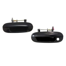 For Buick Rainier 2004 2005 2006 2007 Exterior Door Handle Driver and Passenger Side | Pair | Front | Smooth Black | With Key Hole | All Submodels | GM1310142, GM1311142 | 19120088, 19120089