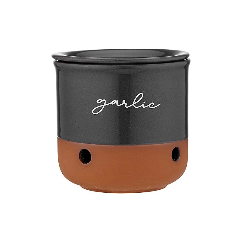 Ladelle Eco Garlic Jar Charcoal