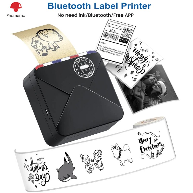 Phomemo M02S Bluetooth Pocket Thermal Printer 300dpi Portable Handheld Inkless