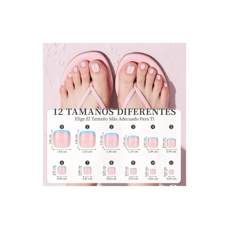 Kit Pedicura Uñas Postizas Para Pies Con Pegamento 360pcs