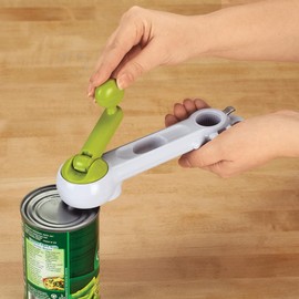 6 in 1 Can Opener, Crafted With 100% Durable Plastic and Metal, Easy Storage, Kitchen Gadgets - Measures 8" Long x 2 1/2" Wide, by Home Marketplace