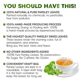 Lavendium, 4 oz Premium Dried Parsley Leaves – 100% Pure, Non-GMO, Gluten-Free, Vegan – Aromatic Culinary Herb for Cooking, Garnish, and Seasoning – No Additives or Preservatives – Resealable Bag