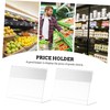 NOLITOY Acrylic Sign Holder L-Shape 5Pcs Double-Sided Desktop Price Rack