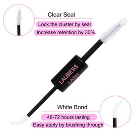 LAUBESS LASH Eyelash Bond and Seal 10ml DIY Lash Extension Kit Eyelash Glue Lash Clusters Kit Lash Extension Glue 5ml+5ml