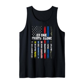 AMERICAN Flag Thin Line Police Fire Military Nurse Responder Tank Top